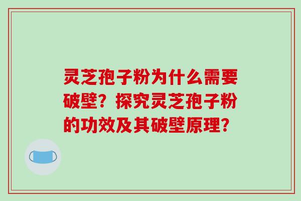 灵芝孢子粉为什么需要破壁？探究灵芝孢子粉的功效及其破壁原理？