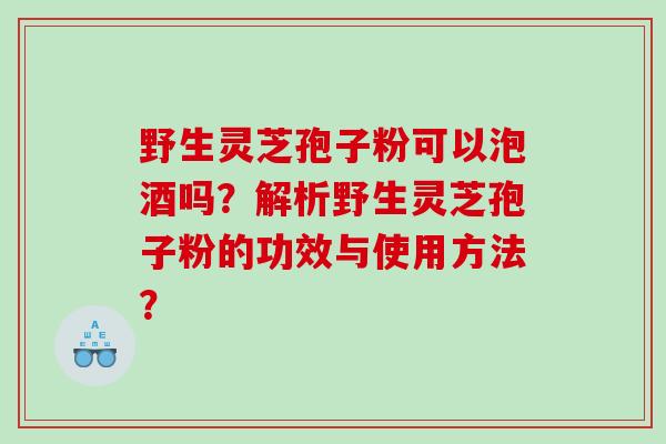 野生灵芝孢子粉可以泡酒吗？解析野生灵芝孢子粉的功效与使用方法？