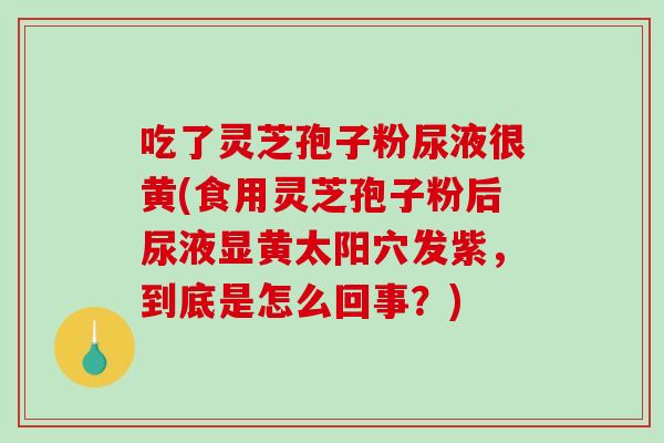 吃了灵芝孢子粉尿液很黄(食用灵芝孢子粉后尿液显黄太阳穴发紫，到底是怎么回事？)