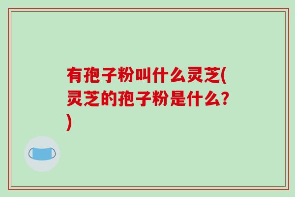 有孢子粉叫什么灵芝(灵芝的孢子粉是什么？)