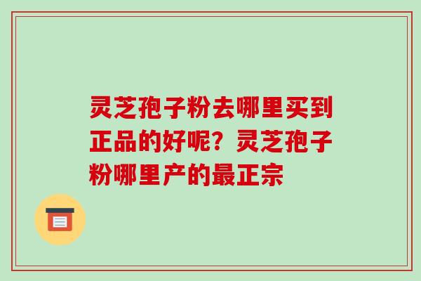 灵芝孢子粉去哪里买到正品的好呢？灵芝孢子粉哪里产的正宗
