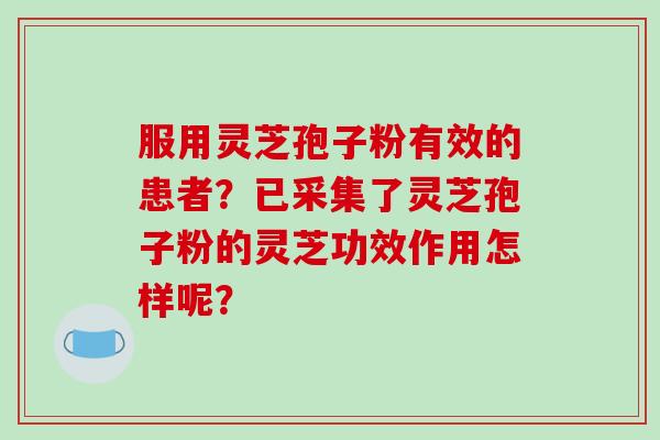服用灵芝孢子粉有效的患者?已采集了灵芝孢子粉的灵芝功效作用怎样呢? 服用灵芝孢子粉有效的患者?已采集了灵芝孢子粉的灵芝功效作用怎样呢?