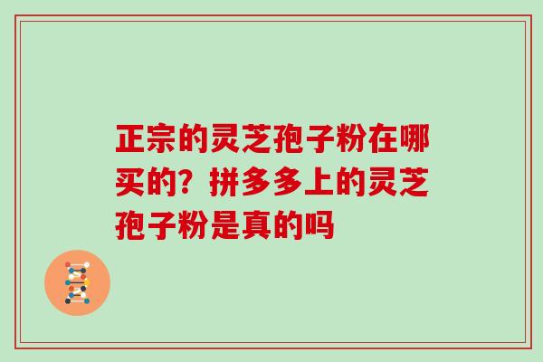 正宗的灵芝孢子粉在哪买的？拼多多上的灵芝孢子粉是真的吗