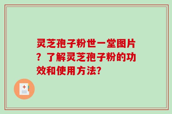 灵芝孢子粉世一堂图片?了解灵芝孢子粉的功效和使用方法? 灵芝孢子粉世一堂图片?了解灵芝孢子粉的功效和使用方法?
