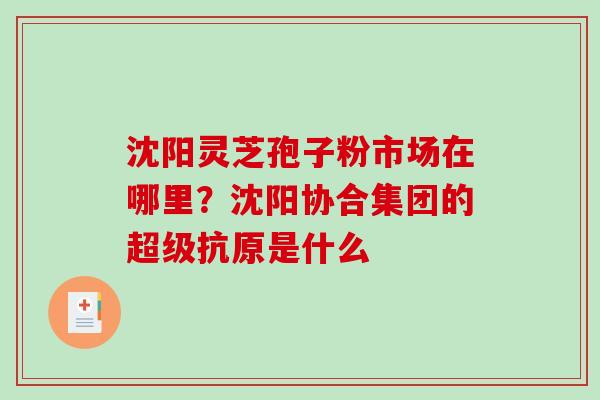 沈阳灵芝孢子粉市场在哪里？沈阳协合集团的超级抗原是什么