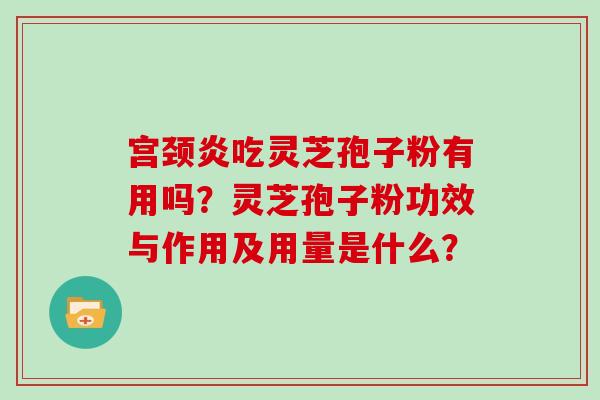 宫颈炎吃灵芝孢子粉有用吗?灵芝孢子粉功效与作用及用量是什么? 宫颈炎吃灵芝孢子粉有用吗?灵芝孢子粉功效与作用及用量是什么?