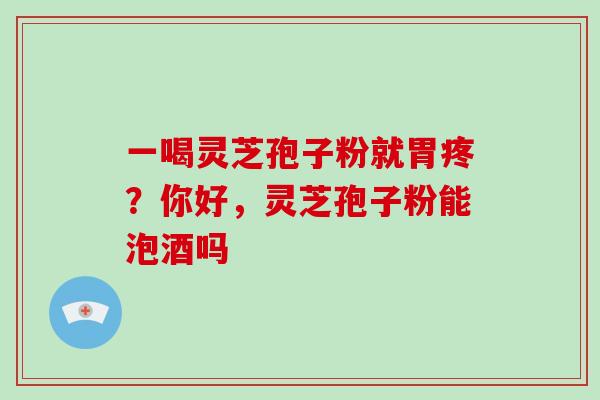 一喝灵芝孢子粉就胃疼?你好,灵芝孢子粉能泡酒吗 一喝灵芝孢子粉就胃疼?你好,灵芝孢子粉能泡酒吗