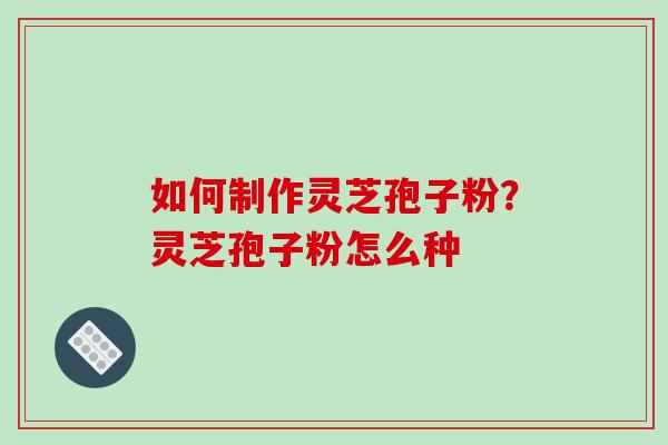 如何制作灵芝孢子粉？灵芝孢子粉怎么种