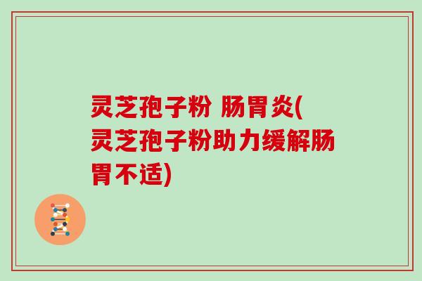 灵芝孢子粉 肠(灵芝孢子粉助力缓解肠胃不适)