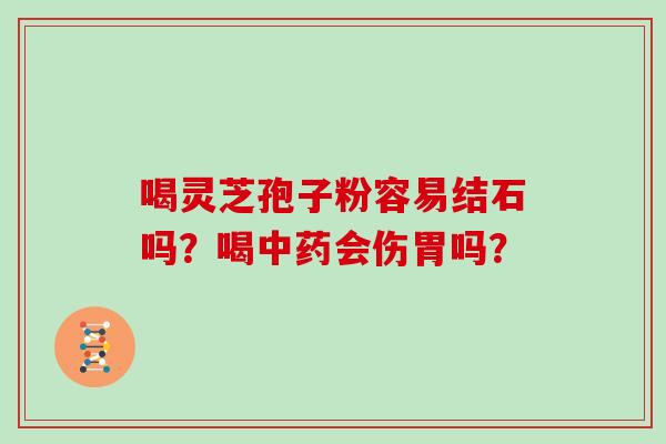 喝灵芝孢子粉容易结石吗？喝会伤胃吗？