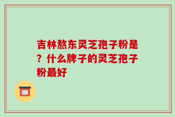 吉林熬东灵芝孢子粉是？什么牌子的灵芝孢子粉好