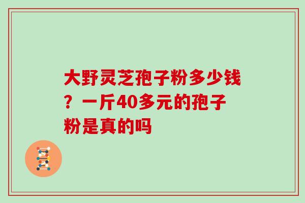 大野灵芝孢子粉多少钱？一斤40多元的孢子粉是真的吗