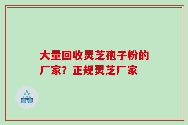 大量回收灵芝孢子粉的厂家？正规灵芝厂家