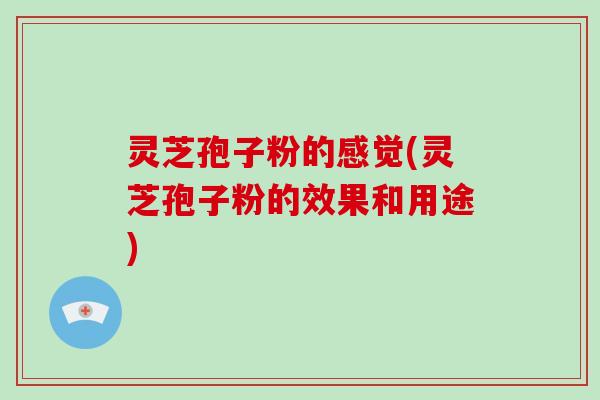 灵芝孢子粉的感觉(灵芝孢子粉的效果和用途)