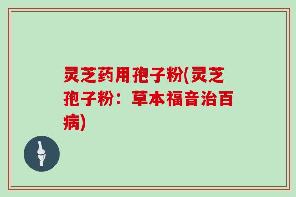 灵芝药用孢子粉(灵芝孢子粉：草本福音百)