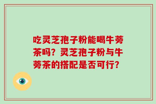 吃灵芝孢子粉能喝牛蒡茶吗？灵芝孢子粉与牛蒡茶的搭配是否可行？