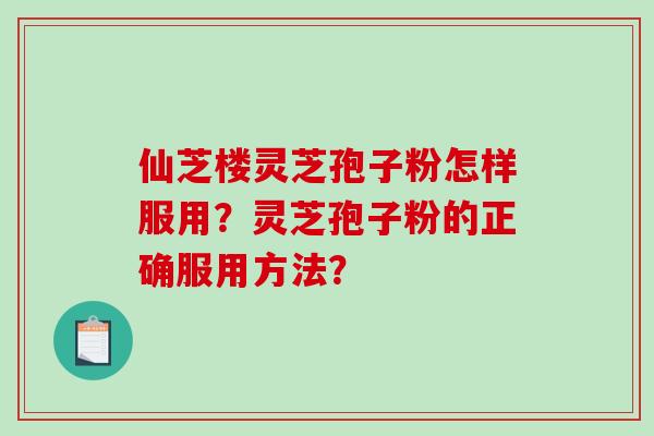 仙芝楼灵芝孢子粉怎样服用？灵芝孢子粉的正确服用方法？
