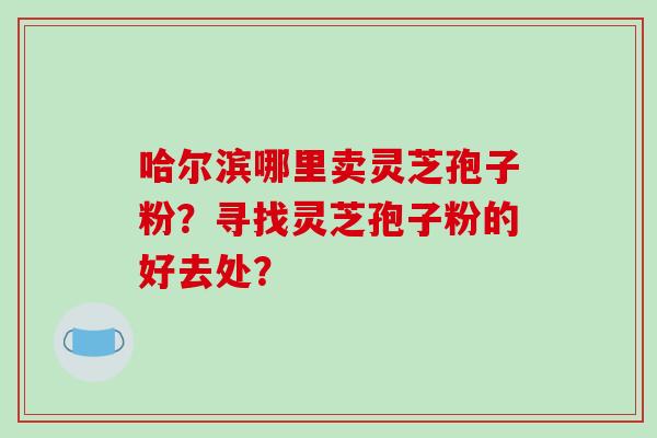哈尔滨哪里卖灵芝孢子粉?寻找灵芝孢子粉的好去处? 哈尔滨哪里卖灵芝孢子粉?寻找灵芝孢子粉的好去处?