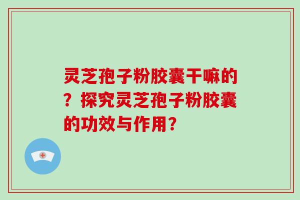 灵芝孢子粉胶囊干嘛的?探究灵芝孢子粉胶囊的功效与作用? 灵芝孢子粉胶囊干嘛的?探究灵芝孢子粉胶囊的功效与作用?