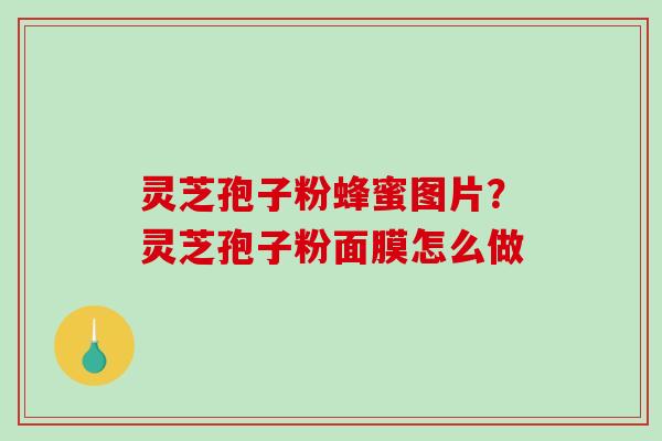 灵芝孢子粉蜂蜜图片？灵芝孢子粉面膜怎么做