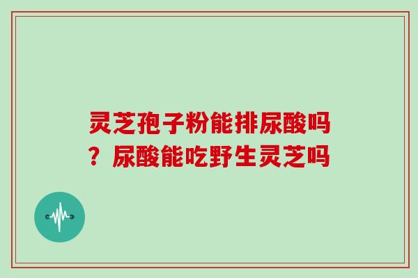 灵芝孢子粉能排尿酸吗？尿酸能吃野生灵芝吗