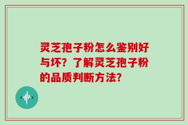 灵芝孢子粉怎么鉴别好与坏？了解灵芝孢子粉的品质判断方法？