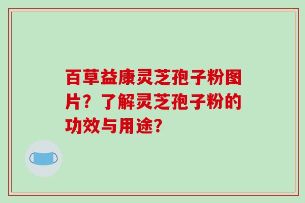 百草益康灵芝孢子粉图片？了解灵芝孢子粉的功效与用途？