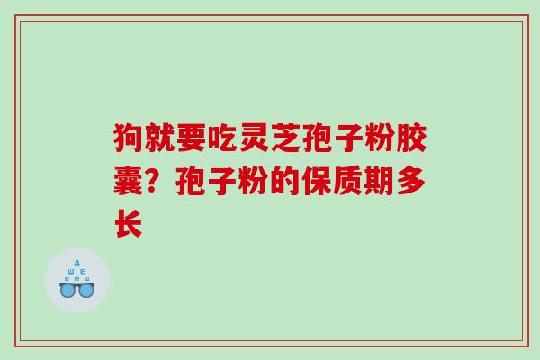狗就要吃灵芝孢子粉胶囊?孢子粉的保质期多长 狗就要吃灵芝孢子粉胶囊?孢子粉的保质期多长