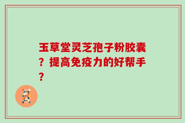 玉草堂灵芝孢子粉胶囊？提高免疫力的好帮手？
