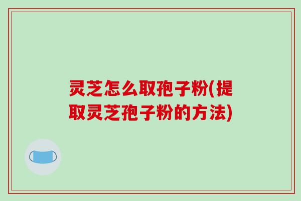 灵芝怎么取孢子粉(提取灵芝孢子粉的方法)