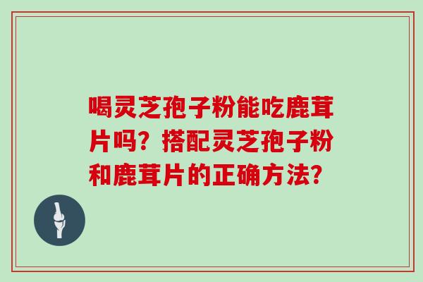喝灵芝孢子粉能吃鹿茸片吗?搭配灵芝孢子粉和鹿茸片的正确方法? 喝灵芝孢子粉能吃鹿茸片吗?搭配灵芝孢子粉和鹿茸片的正确方法?
