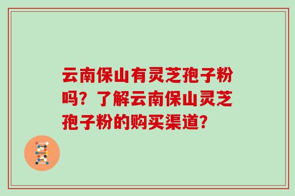云南保山有灵芝孢子粉吗？了解云南保山灵芝孢子粉的购买渠道？