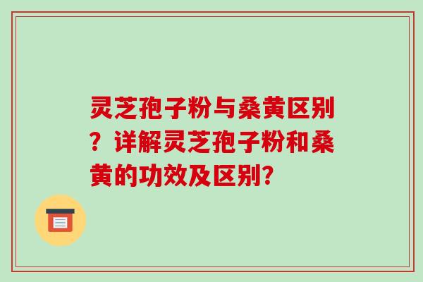 灵芝孢子粉与桑黄区别？详解灵芝孢子粉和桑黄的功效及区别？