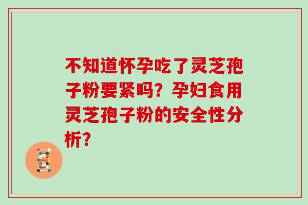 不知道怀孕吃了灵芝孢子粉要紧吗?孕妇食用灵芝孢子粉的安全性分析? 不知道怀孕吃了灵芝孢子粉要紧吗?孕妇食用灵芝孢子粉的安全性分析?
