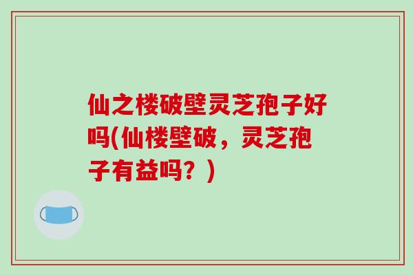 仙之楼破壁灵芝孢子好吗(仙楼壁破，灵芝孢子有益吗？)