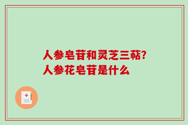 人参皂苷和灵芝三萜？人参花皂苷是什么