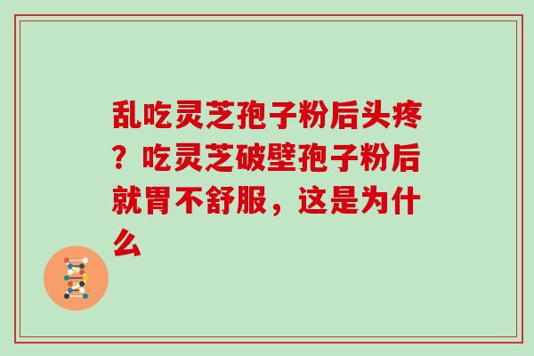 乱吃灵芝孢子粉后头疼？吃灵芝破壁孢子粉后就胃不舒服，这是为什么