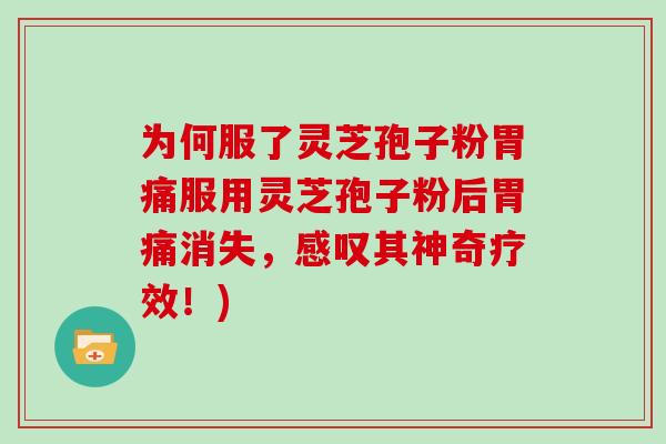 为何服了灵芝孢子粉胃痛服用灵芝孢子粉后胃痛消失，感叹其神奇疗效！)