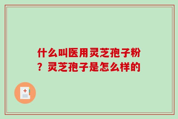 什么叫医用灵芝孢子粉？灵芝孢子是怎么样的