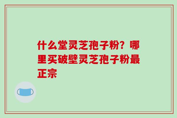 什么堂灵芝孢子粉？哪里买破壁灵芝孢子粉正宗