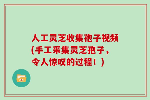 人工灵芝收集孢子视频(手工采集灵芝孢子，令人惊叹的过程！)