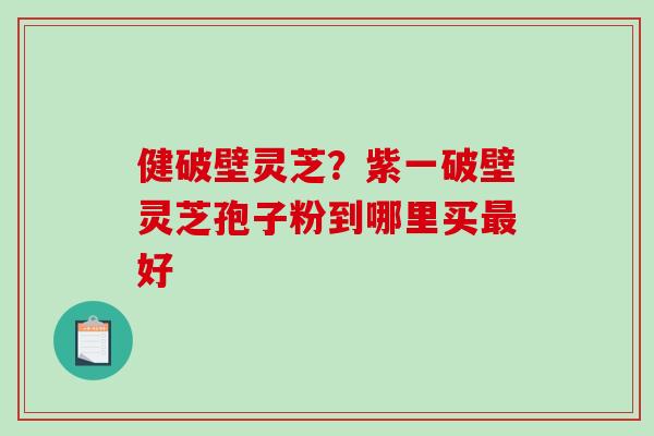 健破壁灵芝？紫一破壁灵芝孢子粉到哪里买好