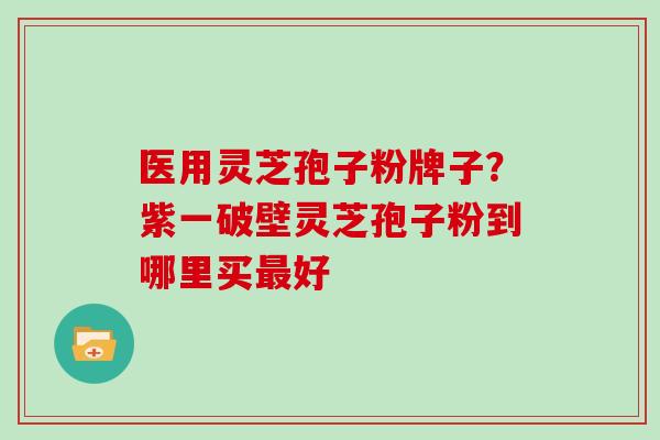 医用灵芝孢子粉牌子？紫一破壁灵芝孢子粉到哪里买好