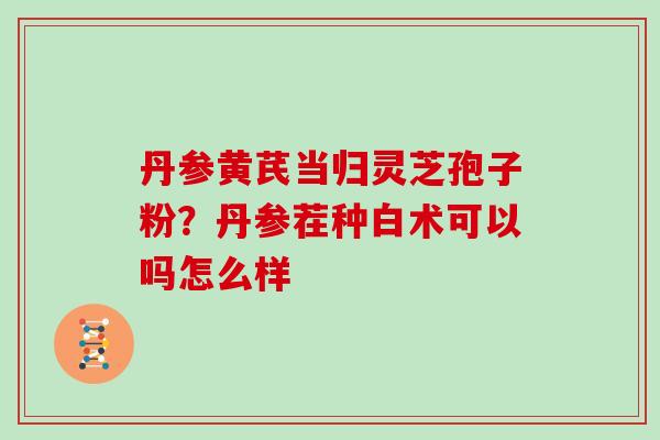 丹参黄芪当归灵芝孢子粉？丹参茬种白术可以吗怎么样