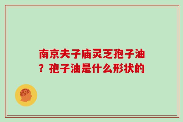 南京夫子庙灵芝孢子油？孢子油是什么形状的
