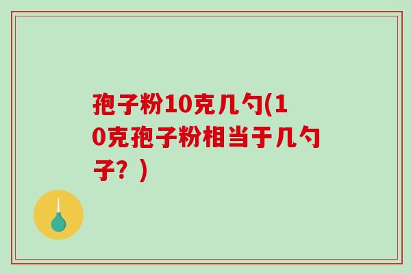 孢子粉10克几勺(10克孢子粉相当于几勺子？)