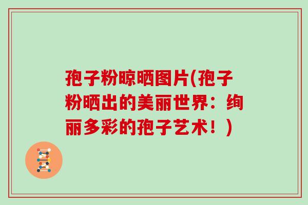 孢子粉晾晒图片(孢子粉晒出的美丽世界:绚丽多彩的孢子艺术!) 孢子粉晾晒图片(孢子粉晒出的美丽世界:绚丽多彩的孢子艺术!)