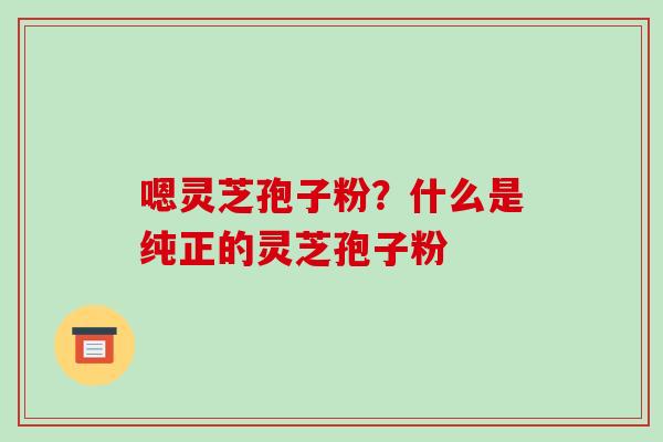 嗯灵芝孢子粉?什么是纯正的灵芝孢子粉 嗯灵芝孢子粉?什么是纯正的灵芝孢子粉