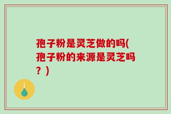 孢子粉是灵芝做的吗(孢子粉的来源是灵芝吗？)