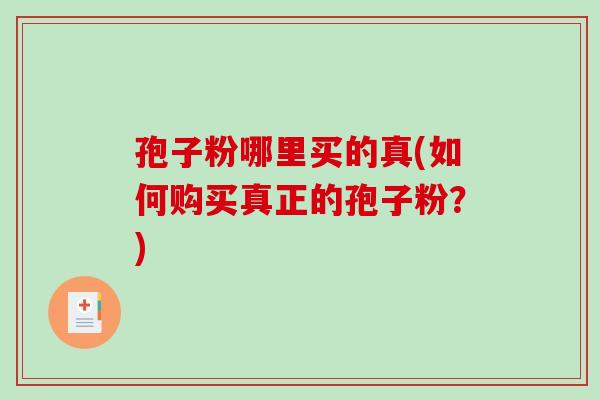 孢子粉哪里买的真(如何购买真正的孢子粉？)